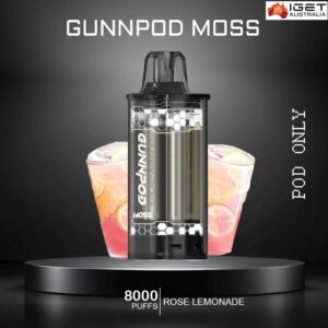 GUNNPOD MOSS – ROSE LEMONDADE – 8000 PUFFS – POD ONLY