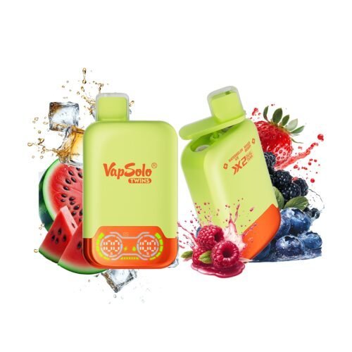 VapSolo Twins 20000 Puffs Watermelon Ice & Mixed Berry
